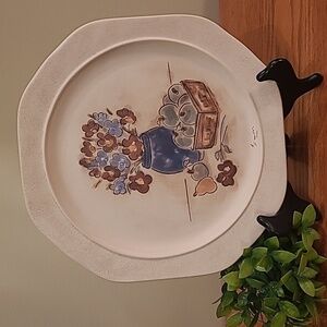 VINTAGE Decorative Handpainted Ceramic Wall Plate By Quebec Artist Simon